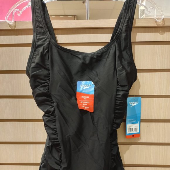 SPEEDO Women One Piece Swimsuit, Shirred Sides Moderate Cut - Picture 4 of 9